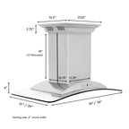 ZLINE 36 in Island Mount Range Hood 400 CFM Stainless Steel CrownSound Bluetooth Speakers (GL9iCRN-BT-36)