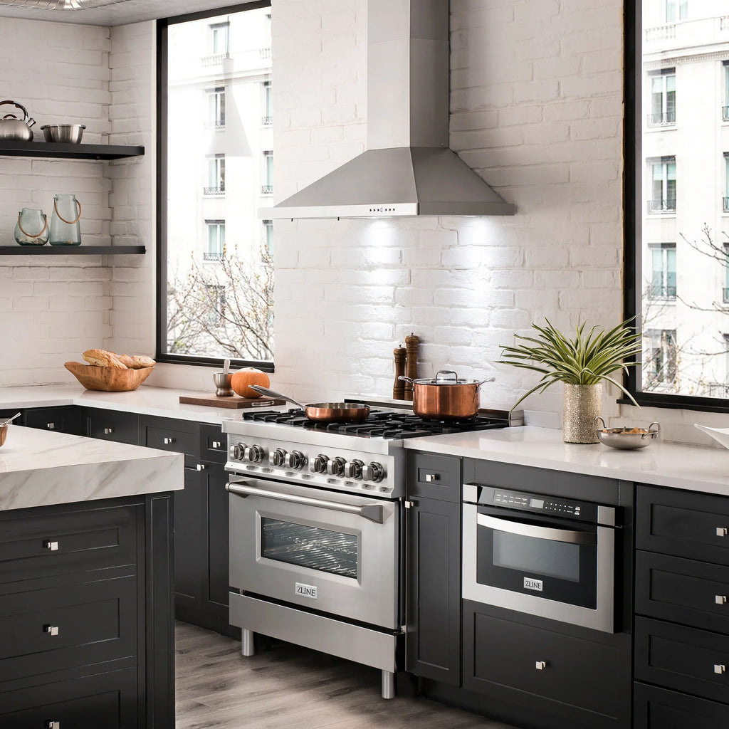 ZLINE 36 in. Wall Mount Range Hood Convertible Vent Stainless Steel KB-36
