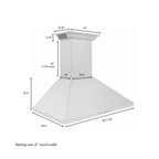 ZLINE 30 in. Wall Mount Range Hood, Stainless Steel, 400 CFM, CrownSound Bluetooth Speakers (KF1CRN-BT-30)