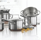 MezaHomes 12-Piece 5-Ply Copper Core Stainless Steel Cookware Set