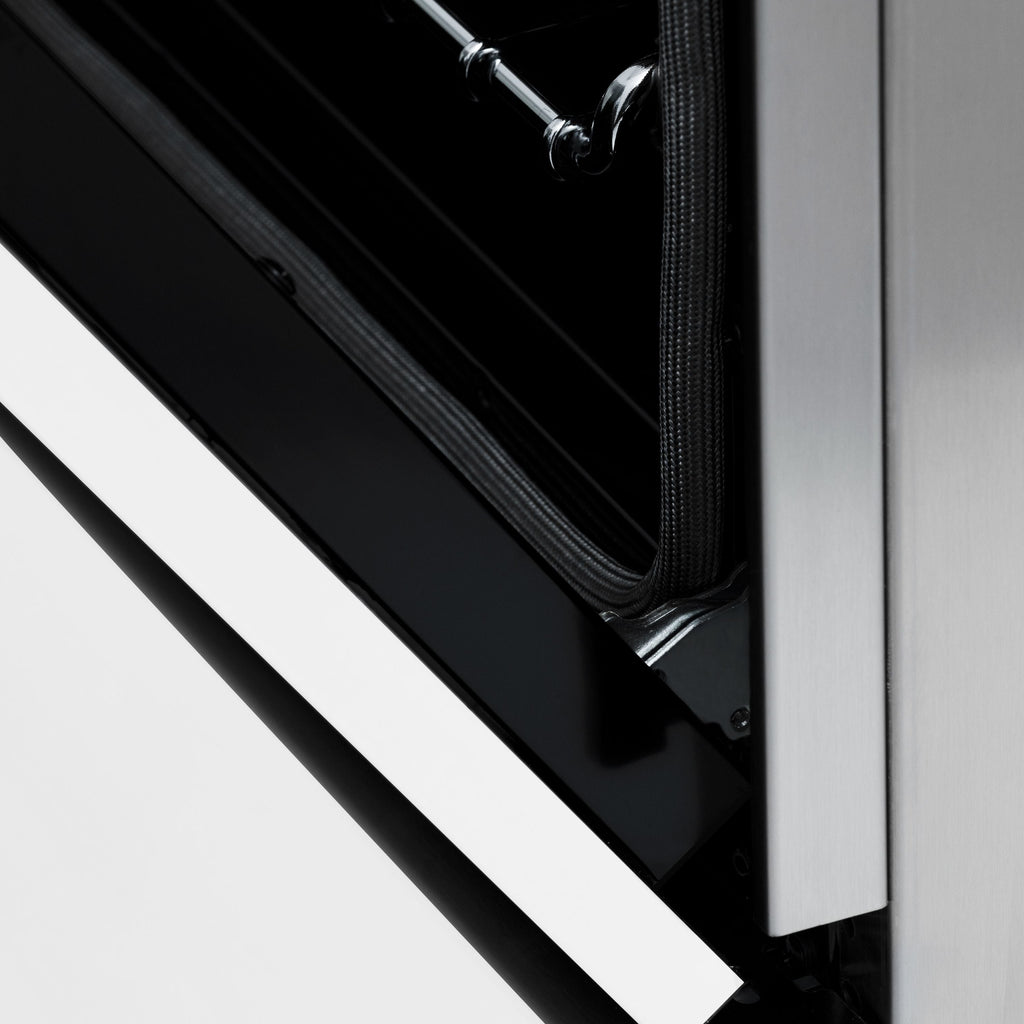 ZLINE Autograph 30 in. Dual Fuel Range 4.0 cu. ft. Gas Cooktop with Electric Convection Oven, White Matte Door and Black Matte Accents (RAZ-WM-30-MB)