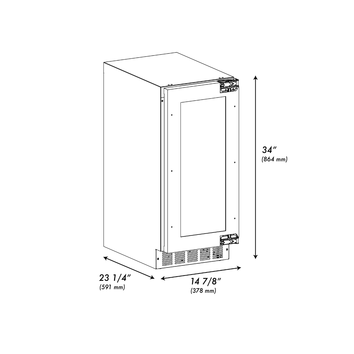 ZLINE Autograph 15" Touchstone Clear Cube Ice Maker with Drain Pump and Panel Ready Door with Polished Gold Handle, ICCDPZ-15-G
