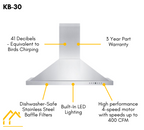 ZLINE Appliance Package - 30 in. Dual Fuel Range, Range Hood, 3 Rack Dishwasher, 3KP-RARH30-DWV