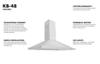 ZLINE 48 in. Dual Fuel Range with Black Matte Door & 48 in. Range Hood Appliance Package, 2KP-RABLMRH48