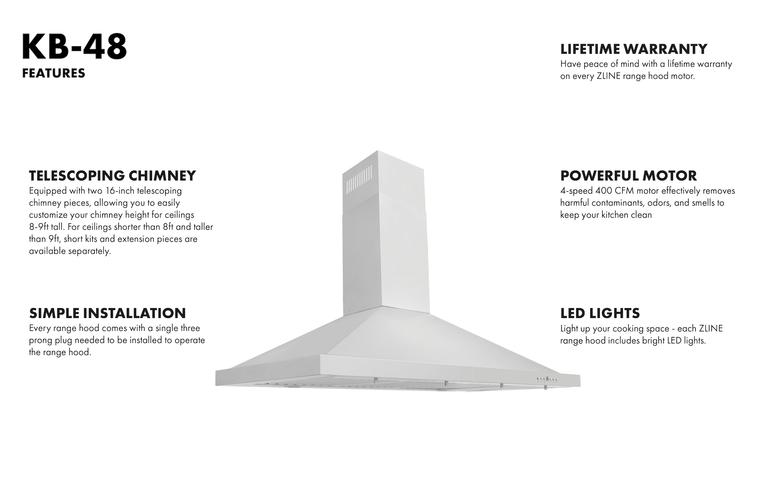 ZLINE 48 in. Dual Fuel Range with Satin Stainless Steel Door & 48 in. Range Hood, 2KP-RASNRH48