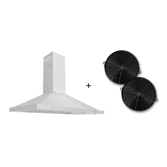 ZLINE 42 in. Wall Mount Range Hood Convertible Stainless Steel with Charcoal Filters (KB-CF-42)