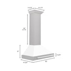 ZLINE 30 in Wall Mount Range Hood Convertible Satin Stainless Steel White Matte Shell Stainless Steel Handle (KB4SNX-WM-30)