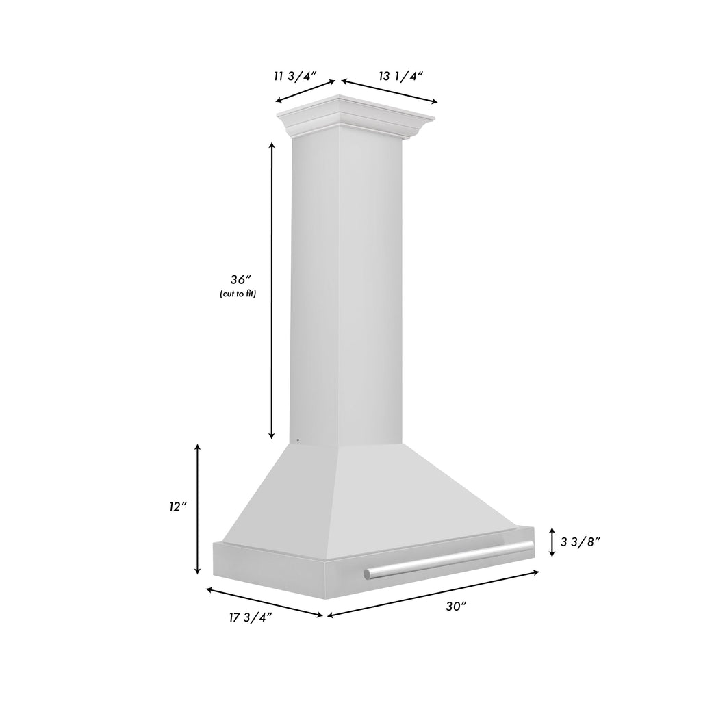 ZLINE 30 in. Wall Mount Range Hood Stainless Steel with Stainless Steel Handle (KB4STX-30)
