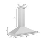 ZLINE 48 Inch Wall Mount Range Hood Stainless Steel 400 CFM Stainless Steel Handle (KB4STX-48)