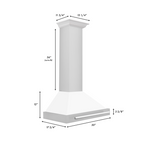 ZLINE 30 Inch Wall Mount Range Hood Stainless Steel White Matte Shell Stainless Steel Handle (KB4STX-WM-30)