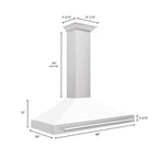 ZLINE 48 in. Wall Mount Range Hood Stainless Steel White Matte Shell 400 CFM Stainless Steel Handle (KB4STX-WM-48)