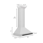 ZLINE 30 in Wall Mount Range Hood Stainless Steel Autograph Edition Matte Black Handle KB4STZ-30-MB