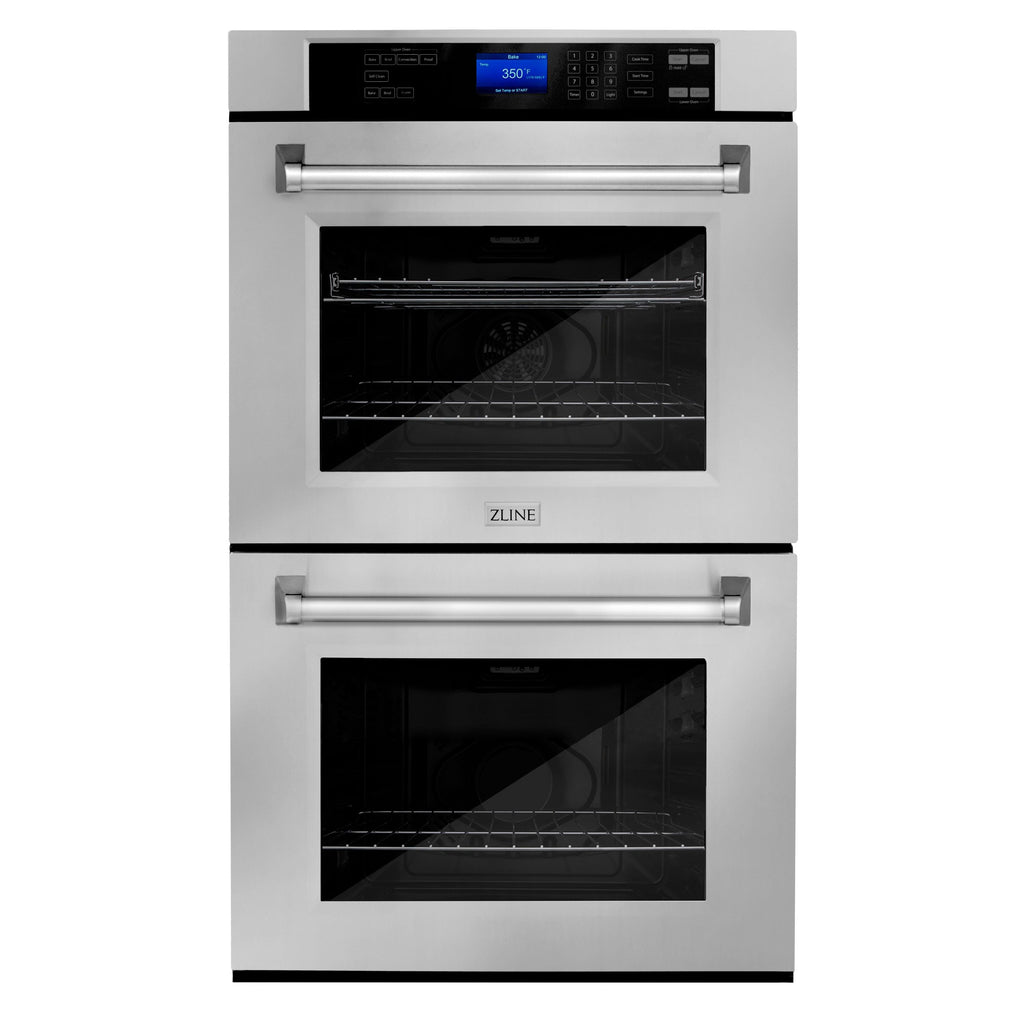 ZLINE Appliance Package - 30" Double Wall Oven, Rangetop, Over The Range Microwave, 3KP-RTOTRH30-AWD