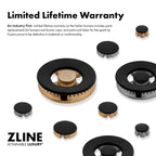 ZLINE 36 in Dual Fuel Range 5.2 cu. ft. 6 Burner Gas Cooktop Electric Convection Oven Black Stainless Steel Champagne Bronze Helix Handles (SDRBZ-36-KCB)