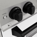 ZLINE Autograph Edition 30 in. 4.0 cu. ft. Legacy Dual Fuel Range with 4-Burner Gas Cooktop and Electric Convection Oven in Satin Stainless Steel with White Matte Door and Matte Black Accents (RASZ-WM-30-MB)
