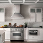 ZLINE 36-Inch Dual Fuel Range with 6 Gas Burners and Electric Convection Oven, Stainless Steel with Brass Burners (RA-BR-36)