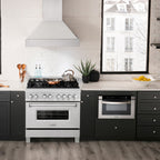 ZLINE Legacy 36-Inch Dual Fuel Range with 6-Burner Gas Cooktop and 4.6 cu ft Electric Convection Oven, Satin Stainless Steel (RAS-SN-36)