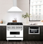 ZLINE 36 Inch Wall Mount Range Hood Stainless Steel White Matte Shell 400 CFM KB4STX-WM-36