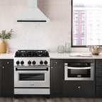 ZLINE 30 in Wall Mount Range Hood Stainless Steel Autograph Edition Matte Black Handle KB4STZ-30-MB