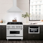 ZLINE 36 Inch Wall Mount Range Hood Stainless Steel 400 CFM Stainless Steel Handle (KB4STX-36)