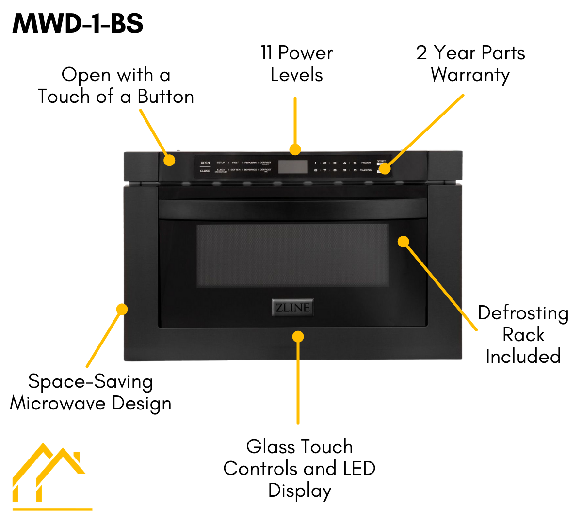ZLINE Appliance Package - 30 in. Dual Fuel Range, Range Hood & Microwave in Black Stainless Steel, 3KP-RABRBRH30-MW