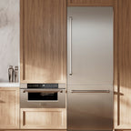 ZLINE 30 in. Built-In Bottom Freezer Refrigerator 16.1 Cu. Ft. Water Dispenser Ice Maker Stainless Steel Graphite Gray Interior (GRBIV-304-30)