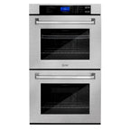 ZLINE Appliance Package - 30" Professional Double Wall Oven, 48" Rangetop, Range Hood In Satin Stainless Steel, 3KP-RTSRH48-AWD
