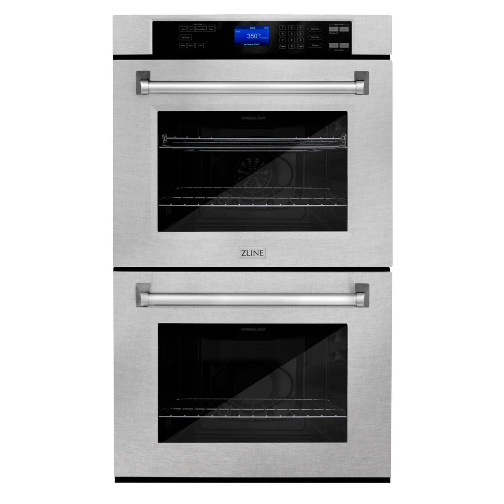 ZLINE Appliance Package - 30" Professional Double Wall Oven, 36" Rangetop, Range Hood In Satin Stainless Steel, 3KP-RTSRH36-AWD