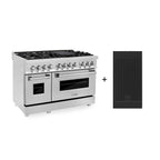 ZLINE 48-Inch Dual Fuel Range with Gas Cooktop, Electric Oven, Griddle, 6.0 cu. ft., Stainless Steel, Model RA-GR-48