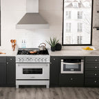 ZLINE 36 in. Dual Fuel Range & 36 in. Range Hood in Satin Stainless Steel Appliance Package, 2KP-RASSNRH36