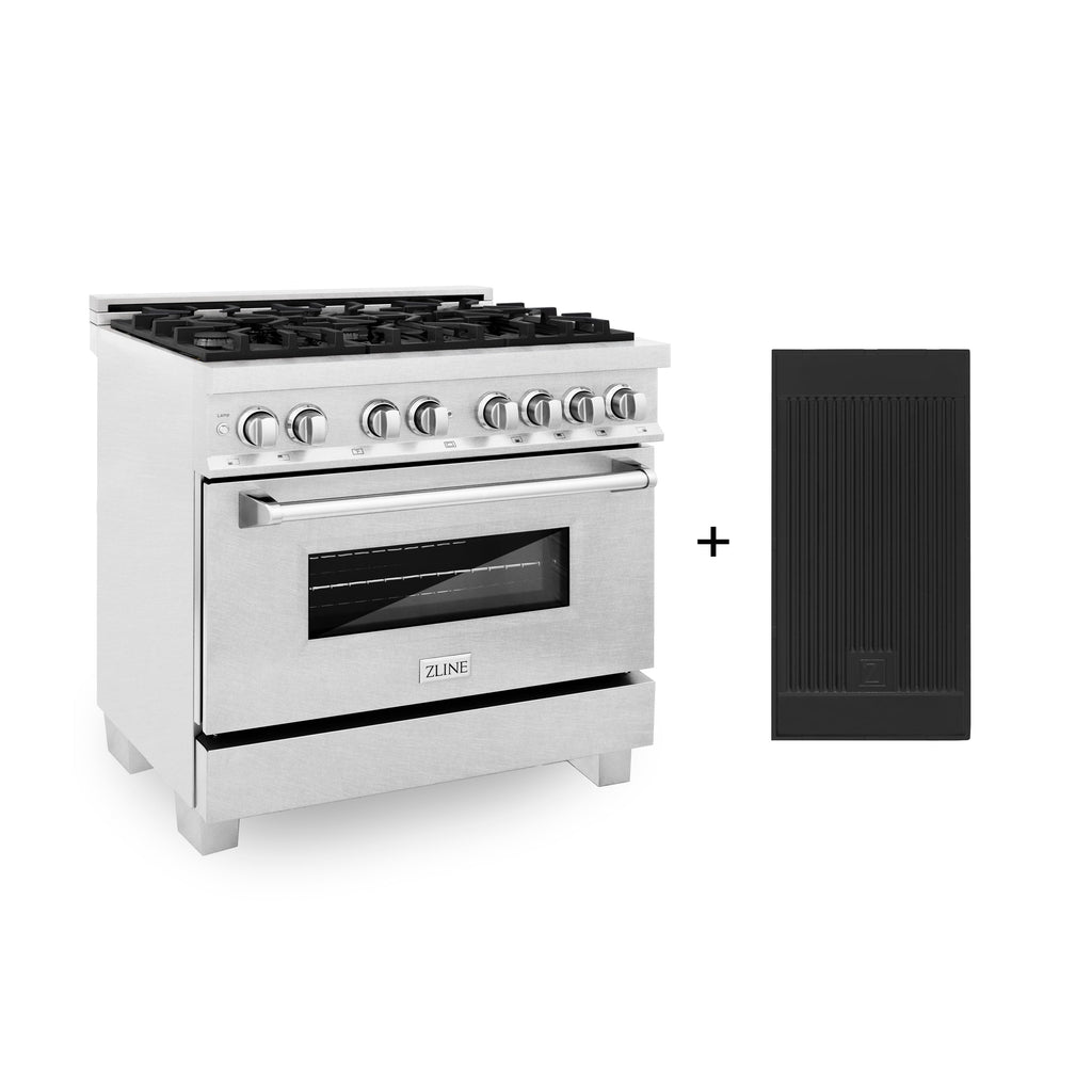 ZLINE 48 in. Legacy Dual Fuel Range with 7 Gas Burners, Griddle, and Double Electric Ovens, 6.0 cu. ft., Satin Stainless Steel (RAS-SN-GR-48)