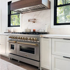 ZLINE Autograph Edition 48 in. Dual Fuel Range, 6.0 cu. ft. Oven, Stainless Steel with Champagne Bronze Accents (Model RAZ-48-CB)