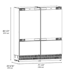 ZLINE 72 in. French Door Built-In Bottom Freezer Refrigerator Panel Ready 39.6 cu. ft. with Water Dispensers & Ice Makers (RBIT-72)