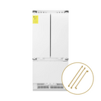 ZLINE 36 in. French Door Refrigerator 19.6 cu. ft. Panel Ready Built-In 3-Door Internal Water & Ice Dispenser Champagne Bronze Handles (RBIVZ-36-CB)