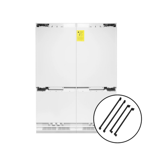ZLINE 60 in Built-In French Door Refrigerator 32.2 cu. ft Panel Ready Matte Black Handles (RBIV-60-MB)