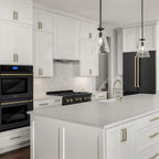 ZLINE Autograph Appliance Package - 30" Dual Fuel Range, Range Hood, 36" Refrigerator with Ice Maker, 24" Microwave Drawer and Dishwasher in Black Stainless Steel with Champagne Bronze Accents