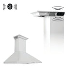 ZLINE 36 in. Wall Mount Range Hood 400 CFM Stainless Steel Built-In CrownSound™ Bluetooth Speakers (KF1CRN-BT-36)
