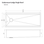 ZLINE 43" Garmisch Undermount Single Bowl Satin Stainless Steel Kitchen Sink with Bottom Grid and Accessories, SLS-43S