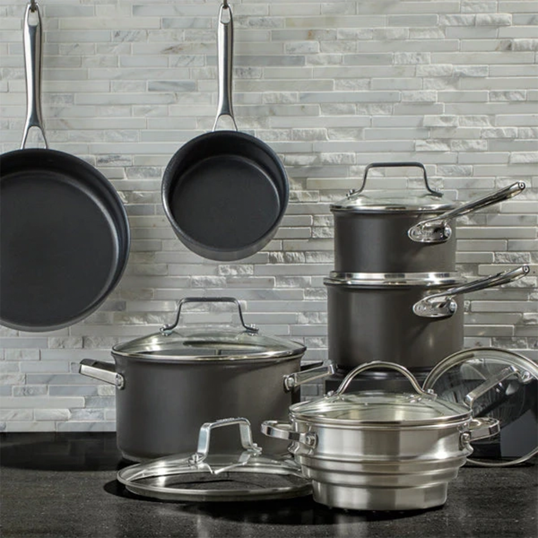 Serary 12-Piece Hard-Anodized Nonstick Cookware Set