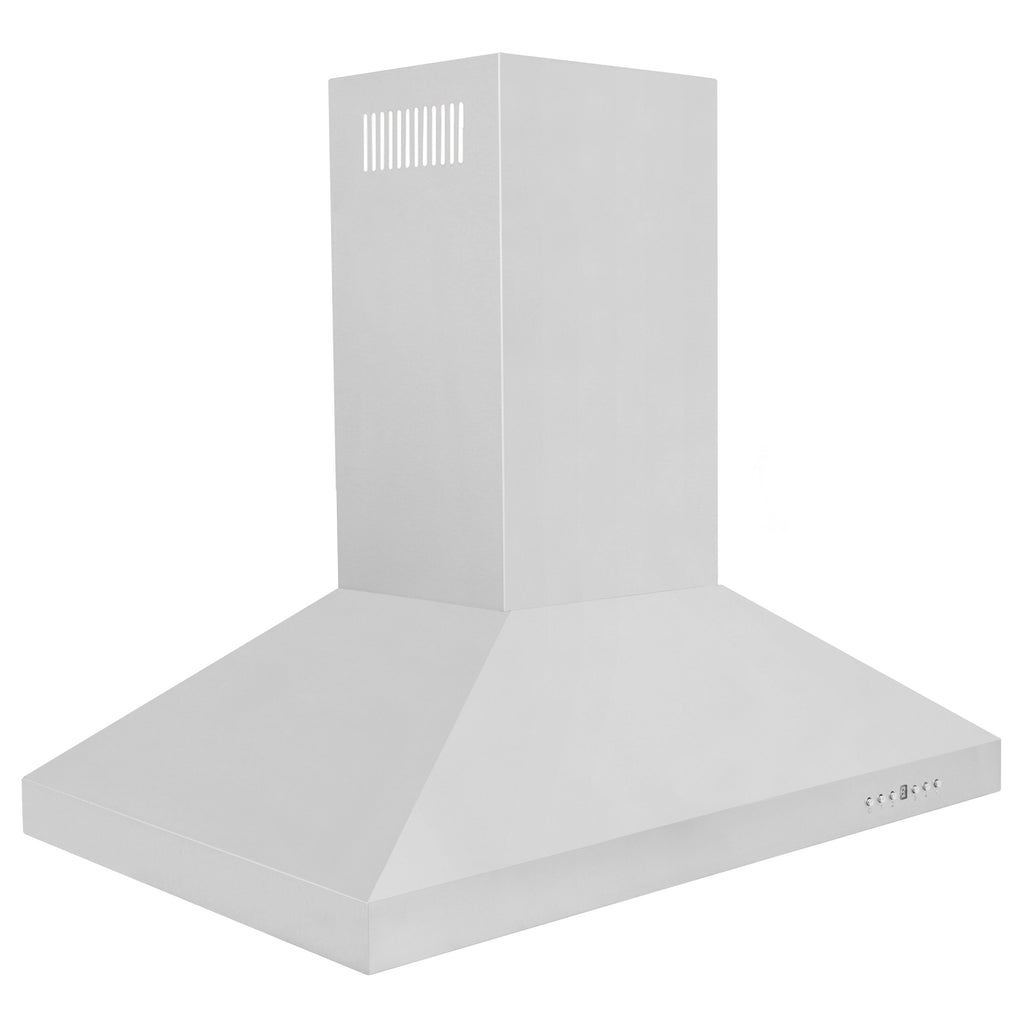 ZLINE 36 in Island Range Hood Stainless Steel Convertible Ducted/Ductless 4-Speed Fan (KL3i-36)