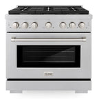 ZLINE 36 in. 5.2 cu. ft. Paramount Gas Range with 6 Burner Gas Cooktop and Convection Gas Oven in Satin Stainless Steel (SGRS-36)