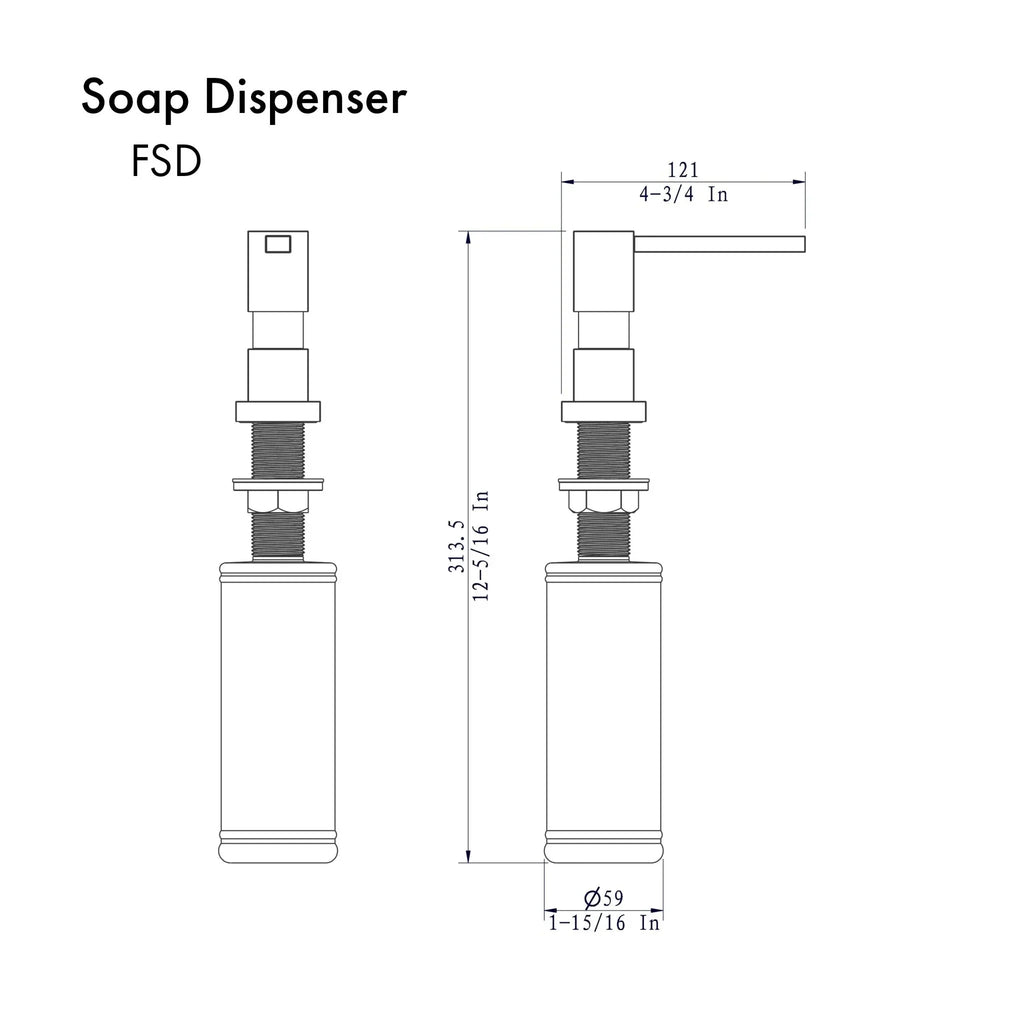 ZLINE Faucet Soap Dispenser in Champagne Bronze, FSD-CB