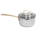 ZLINE 10 Piece Non-Toxic Stainless Steel and Nonstick Ceramic Cookware Set with Bronze Trim