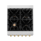 ZLINE Autograph 24 in. Dual Fuel Range 2.8 cu. ft. Stainless Steel with Gold Accents (RAZ-24-G)