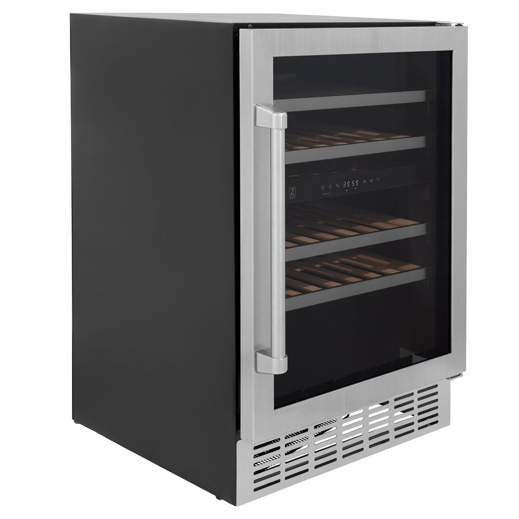 ZLINE 24" Monument Dual Zone 44-Bottle Wine Cooler in Stainless Steel, RWV-UD-24