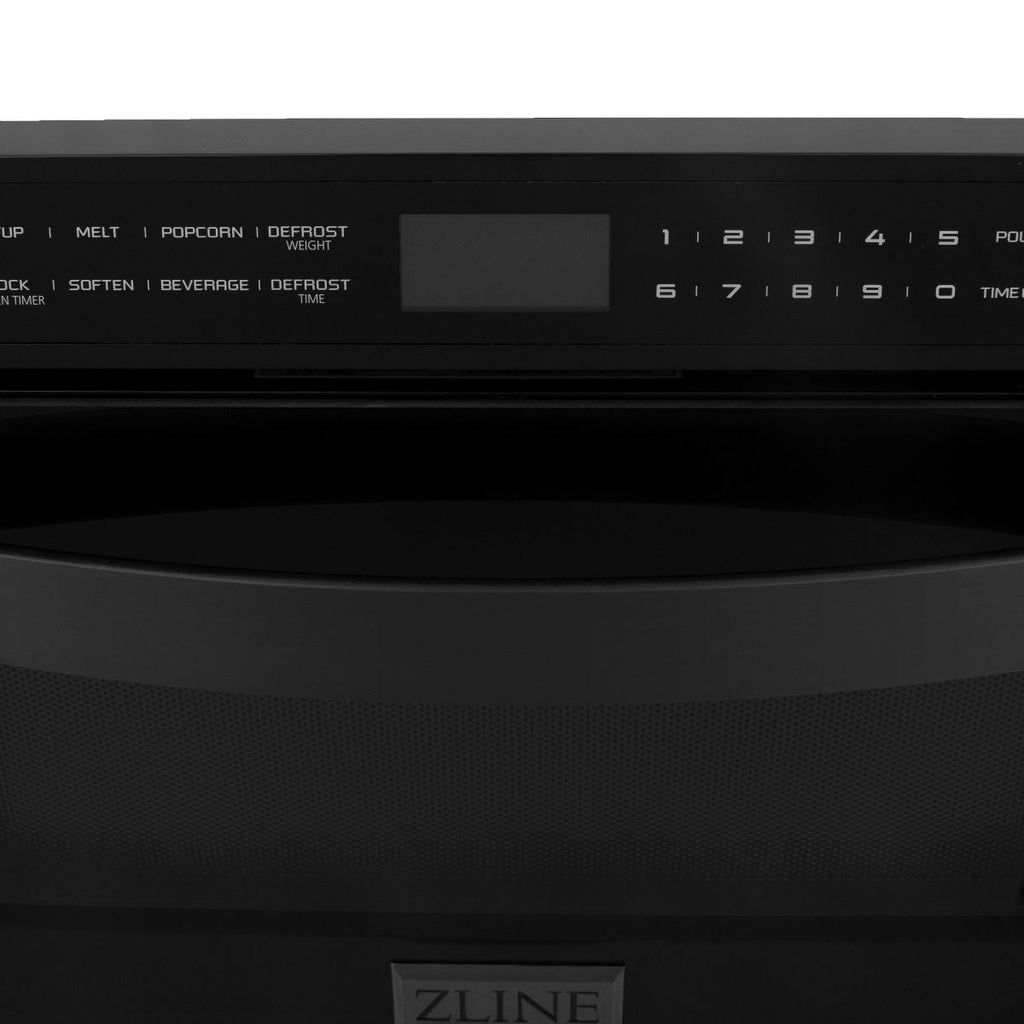 ZLINE Appliance Package - 36 In. Gas Range, Range Hood, Microwave and Dishwasher in Black Stainless Steel, 4KP-SGRBRH36-MWDWV