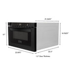 ZLINE Appliance Package - 48" Gas Range, Range Hood, 36" Refrigerator with Ice Maker, 24" Microwave Drawer and Dishwasher in Black Stainless Steel