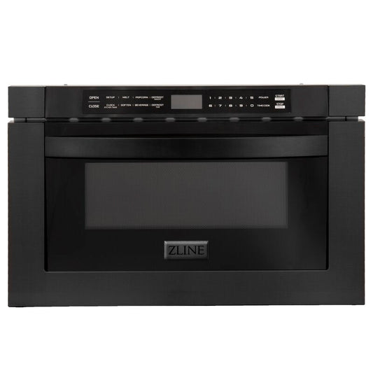 ZLINE 24 in. 1.2 Cu. Ft. Microwave Drawer In Black Stainless Steel, MWD-1-BS
