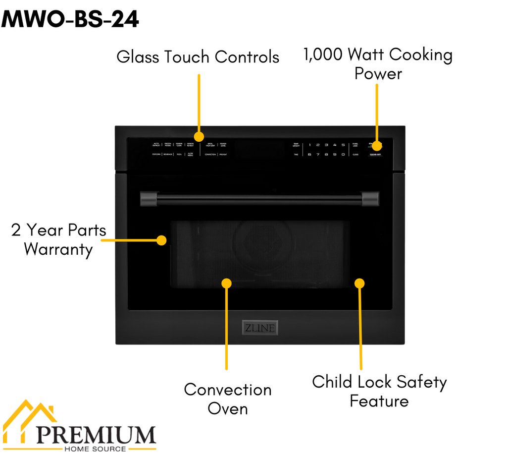 ZLINE Appliance Package - 48 In. Dual Fuel Range with Brass Burners, Microwave Oven, Range Hood in Black Stainless Steel, 3KP-RABRHMWO-48