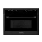 ZLINE Appliance Package - 36 in. Dual Fuel Range, Range Hood, Microwave Oven, Dishwasher in Black Stainless Steel, 4KP-RABRH36-MODW